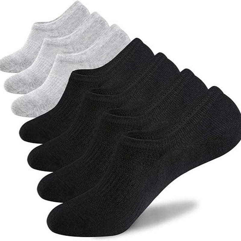WANDER No Show Socks Mens,Womens Men Ankle Socks Short Low Cut Invisible Liner Non Slip Casual Athletic Boat Socks，Cotton Thin Non Slip Men Invisible Sock Black Sport,7 Pair,Grip Socks