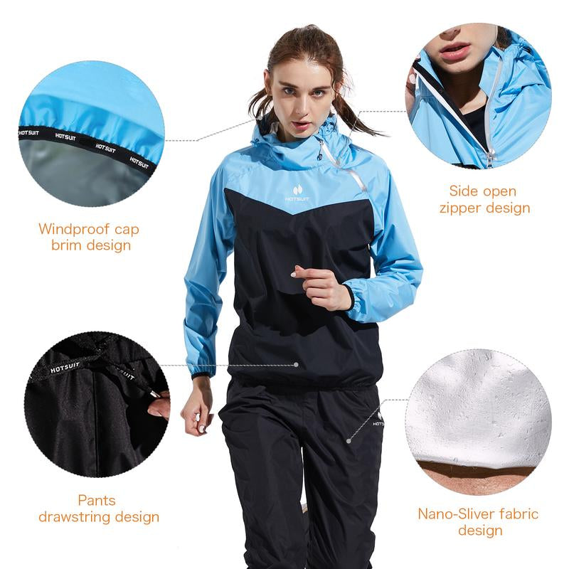 HOTSUIT Unisex Sauna Suit Sportswear | Jacket and Pants Fitness Training Clothes Outdoorfun Athletic Workout Men'S Alo Set