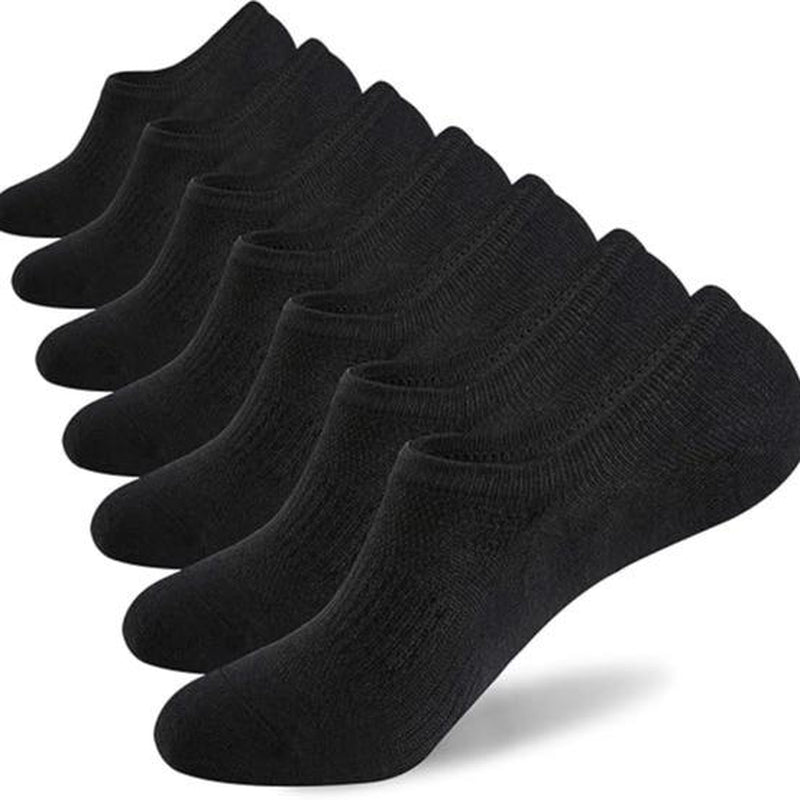 WANDER No Show Socks Mens,Womens Men Ankle Socks Short Low Cut Invisible Liner Non Slip Casual Athletic Boat Socks，Cotton Thin Non Slip Men Invisible Sock Black Sport,7 Pair,Grip Socks