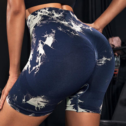 YEKILUS Women'S 4Pcs Tie-Dye High Waist Seamless Gym Shorts – Comfortable, Breathable, and Stretchy Fitness Shorts for Indoor/Outdoor, Casual Summer Wear, Cycling, Spring Summer Activewear Clothing