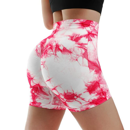 YEKILUS Women'S 4Pcs Tie-Dye High Waist Seamless Gym Shorts – Comfortable, Breathable, and Stretchy Fitness Shorts for Indoor/Outdoor, Casual Summer Wear, Cycling, Spring Summer Activewear Clothing