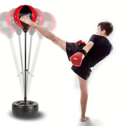 Punching Bag for Ages 3-8 Years Old Kids - Height Adjustable Boxing Bag with Boxing Gloves, Sport Toy for Boys & Girls, Ideal Christmas Birthday Gift
