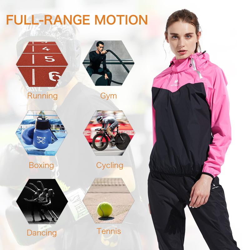 HOTSUIT Unisex Sauna Suit Sportswear | Jacket and Pants Fitness Training Clothes Outdoorfun Athletic Workout Men'S Alo Set