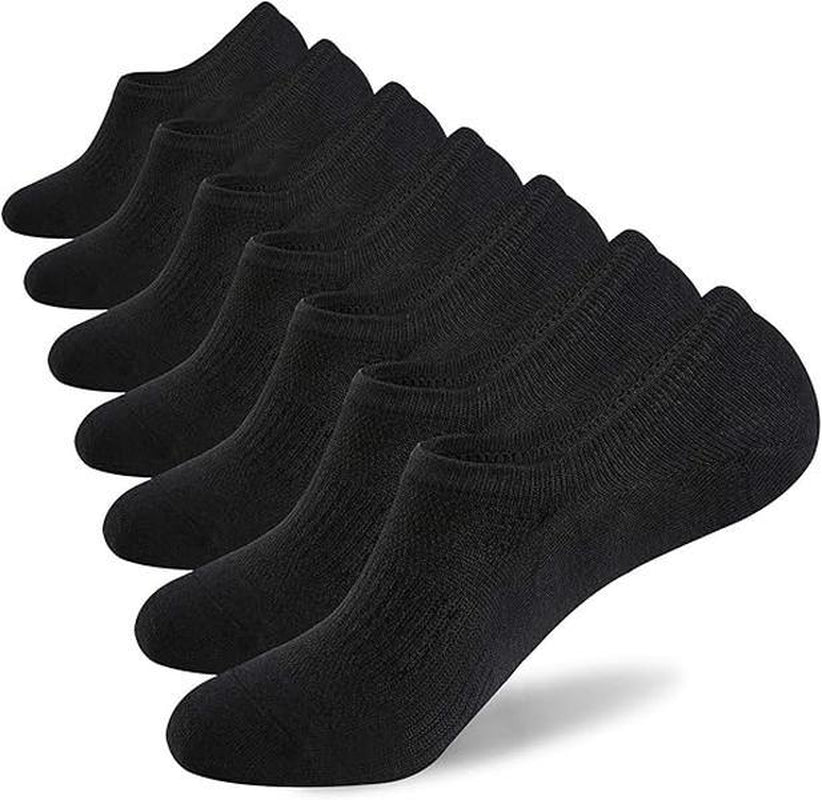 WANDER No Show Socks Mens,Womens Men Ankle Socks Short Low Cut Invisible Liner Non Slip Casual Athletic Boat Socks，Cotton Thin Non Slip Men Invisible Sock Black Sport,7 Pair,Grip Socks