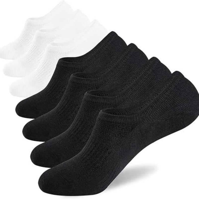 WANDER No Show Socks Mens,Womens Men Ankle Socks Short Low Cut Invisible Liner Non Slip Casual Athletic Boat Socks，Cotton Thin Non Slip Men Invisible Sock Black Sport,7 Pair,Grip Socks