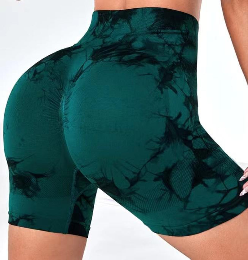 YEKILUS Women'S 4Pcs Tie-Dye High Waist Seamless Gym Shorts – Comfortable, Breathable, and Stretchy Fitness Shorts for Indoor/Outdoor, Casual Summer Wear, Cycling, Spring Summer Activewear Clothing