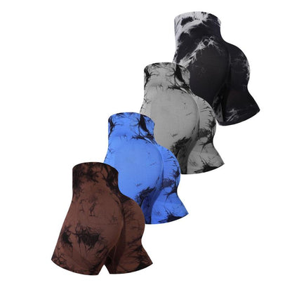 YEKILUS Women'S 4Pcs Tie-Dye High Waist Seamless Gym Shorts – Comfortable, Breathable, and Stretchy Fitness Shorts for Indoor/Outdoor, Casual Summer Wear, Cycling, Spring Summer Activewear Clothing